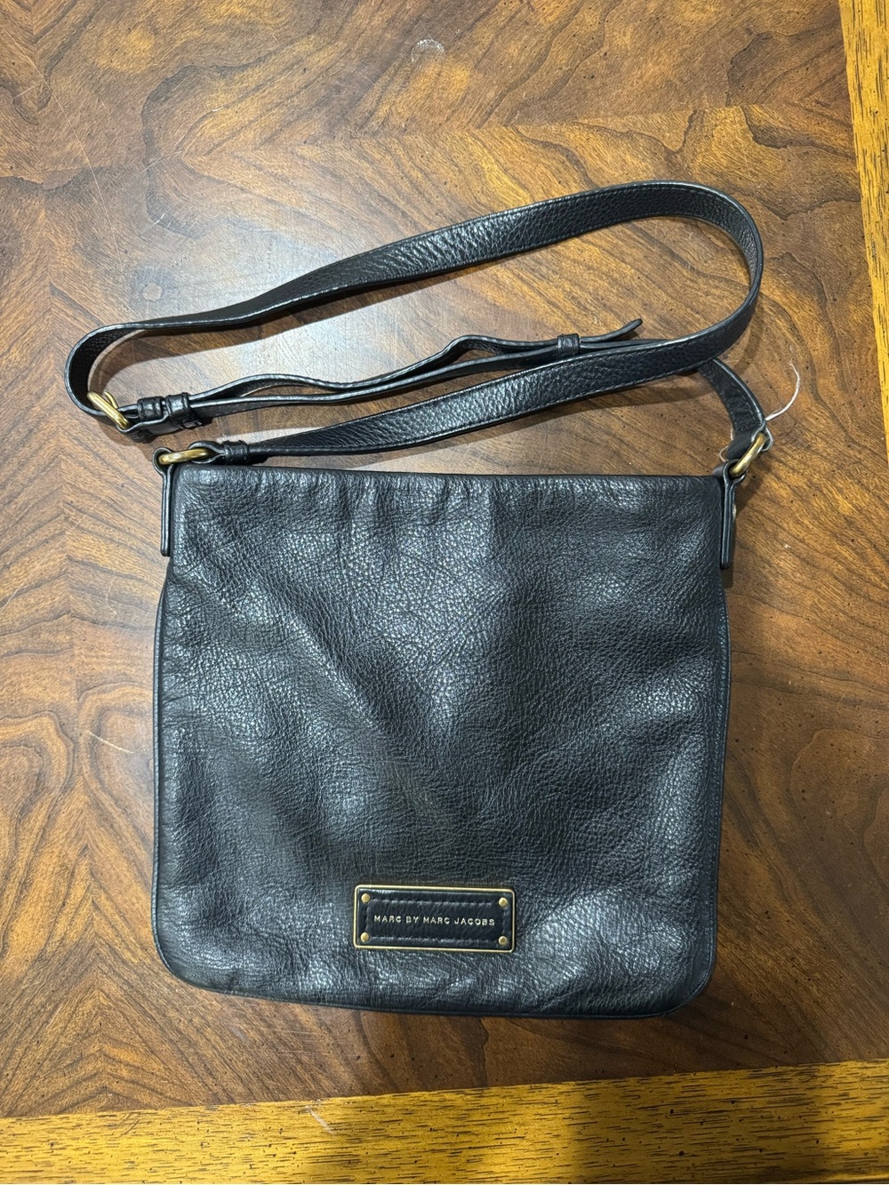 Marc by Marc Jacobs Black Pebbled Leather Messenger Bag